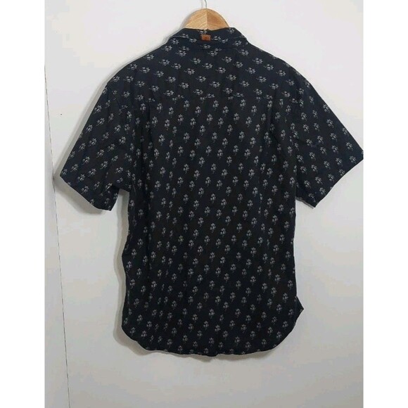 Fundamental Coast Men's Size Large Shirt Top Button Down Black Palm Trees - Picture 7 of 13